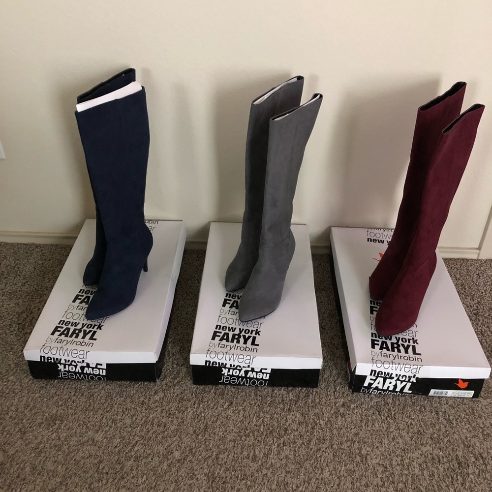 Blue Knee Boots- 11 W